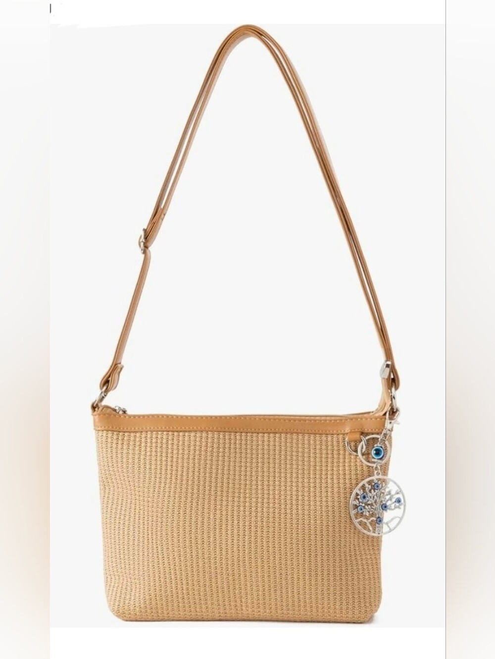 NIB Straw Rattan Handbag Purse Crochet Woven Shoulder Summer Bag Boho